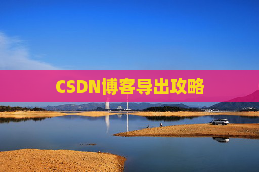 CSDN博客导出攻略